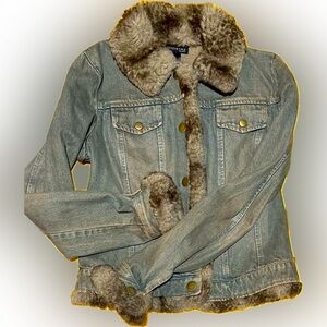 Keneth Cole Denim & fur jacket